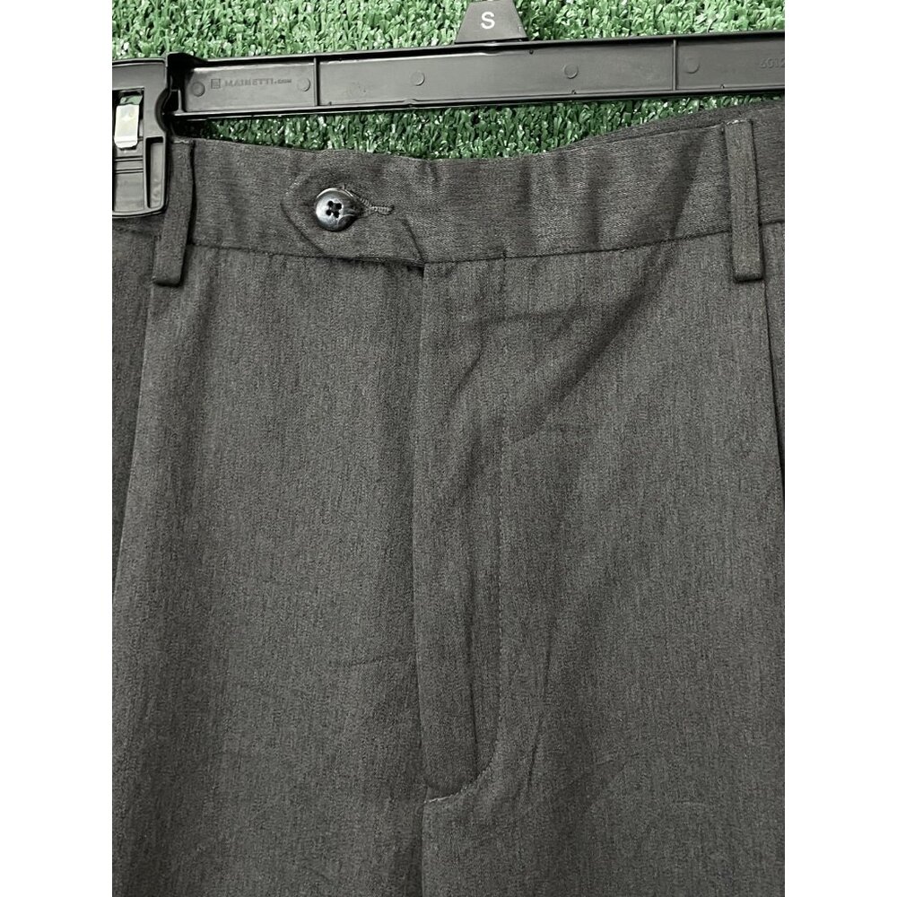 George Dress Pants 38W x 32L Dark Gray Pleated Cuffed Formal Men's - Picture 3 of 13